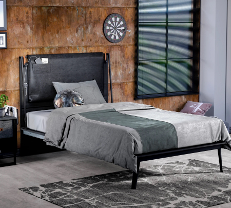 Pat cu tablie, Colectia Dark Metal (120x200 cm) [1]