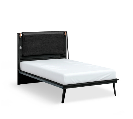 Paturi 100x200 cm - Pat cu tablie, Colectia Dark Metal (100x200 cm)