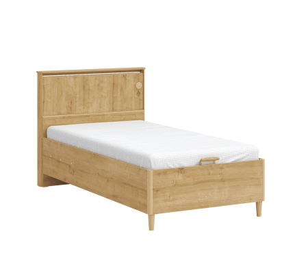 Colectia Mocha - Pat cu tablie si spatiu de depozitare, Colectia Mocha (100x200 cm)
