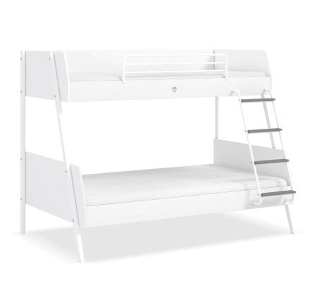 Paturi pentru adolescenti - Pat etajat pentru copii, Colectia White  (90x 200-120x200 cm)