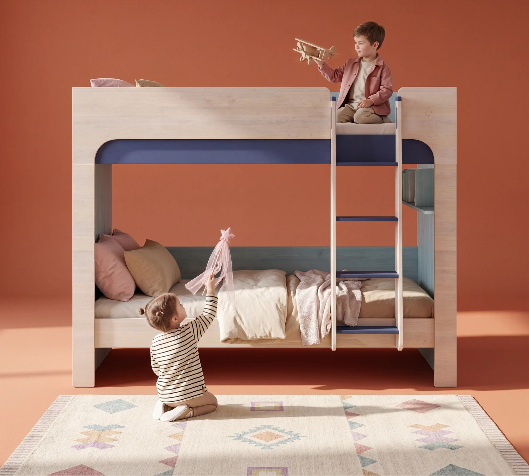 Paturi supraetajate - Pat etajat pentru copii, design functional si modern Colectia Trio 90x200 cm