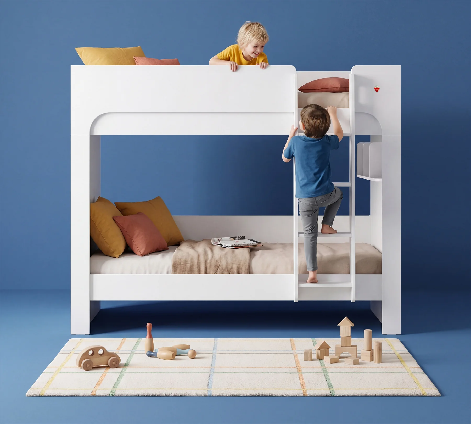 Paturi supraetajate - Pat etajat pentru copii, design funcțional și modern Colectia Varia white 90x200 cm