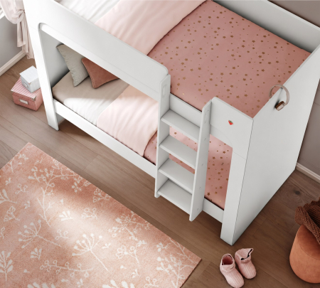 Pat etajat pentru copii, design funcțional și modern Colectia Varia white 90x200 cm [2]