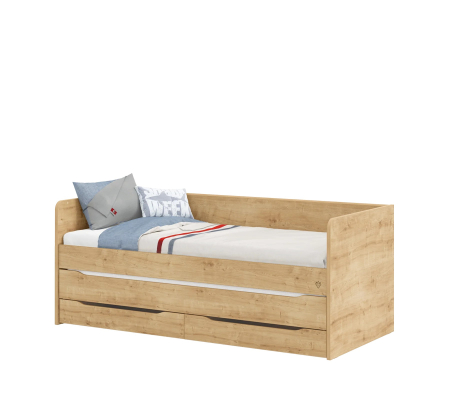 Pat etajat pentru copii Studio mocha, cu spațiu de depozitare – saltea 90x200 cm [4]