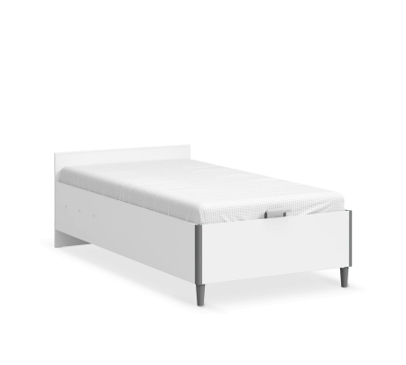 Pat fara tablie, cu spatiu de depozitare, Colectia White (100x200 cm) [2]