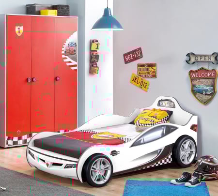 Pat masina Coupe-alba, colectia Champion Racer 90x190 Cm [2]