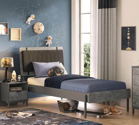 Pat 100x200 cm pentru camera adolescentilor Colectia Space Gray [1]