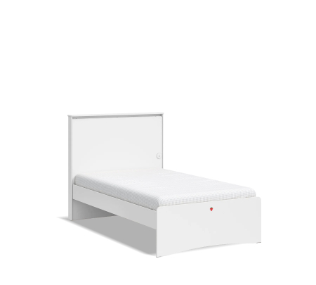 Paturi pentru adolescenti - Pat pentru copii 120x200 cm – Design modern, port USB, colecția Varia White