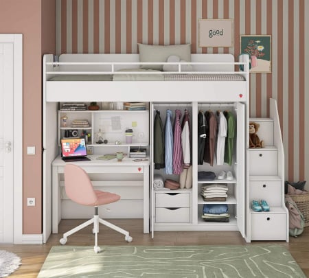 Pat Studio White pentru copii (90x200 cm)- partea de jos [3]