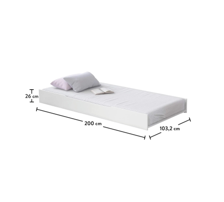 Pat suplimentar pentru copii Colectia Rustic White 100x200 cm [3]