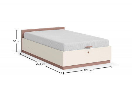 Pat cu spatiu depozitare pentru camera fetelor Colectia Elegance 120x200 cm [2]