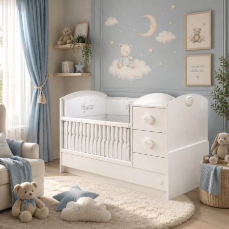 Catalog mobila - Patut bebelusi colectia cotton white