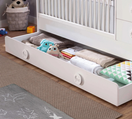Pat transformabil cu sertare 80 x 180 cm BABY COTTON Alb [5]