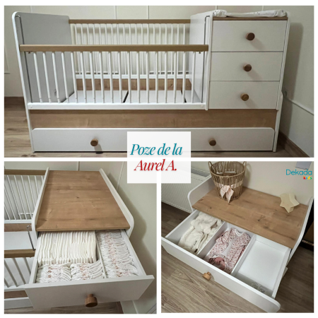 Pat transformabil cu sertare 80 x 180 cm Natura Baby [5]