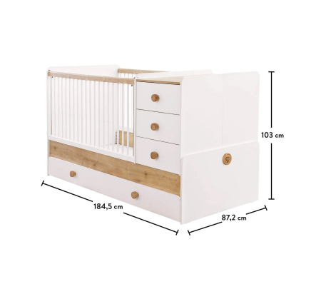 Pat transformabil cu sertare 80 x 180 cm Natura Baby [5]