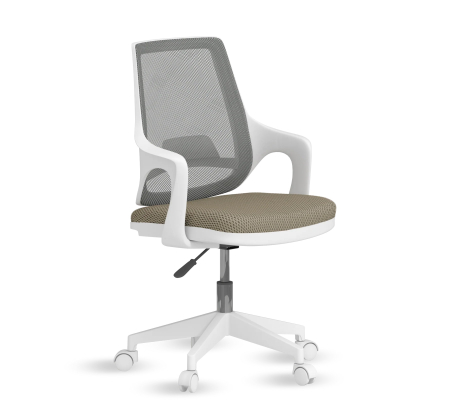 Colectia Modera - Scaun ergonomic Flex verde kaki pentru camera copii, cu roți și spătar ventilat