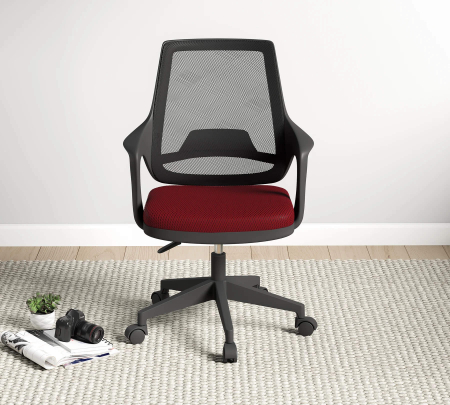 Scaun ergonomic Flex roșu pentru camera copii, cu roți și spătar ventilat [1]