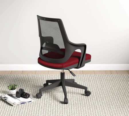 Scaun ergonomic Flex roșu pentru camera copii, cu roți și spătar ventilat [4]