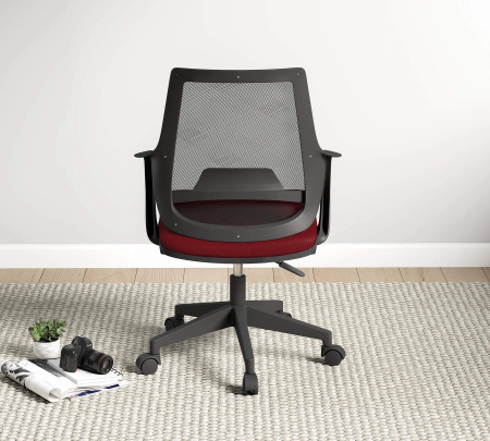 Scaun ergonomic Flex roșu pentru camera copii, cu roți și spătar ventilat [5]