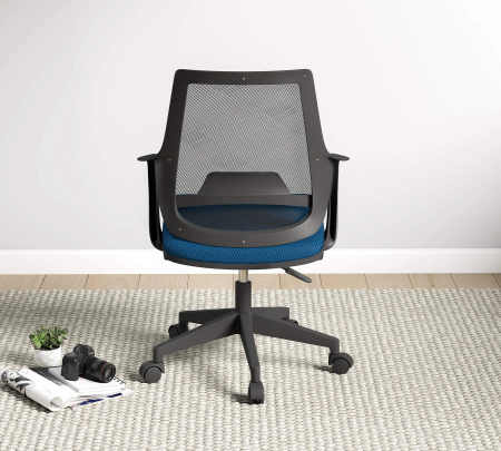 Scaun ergonomic Flex albastru pentru camera copii, cu roți și spătar ventilat [5]
