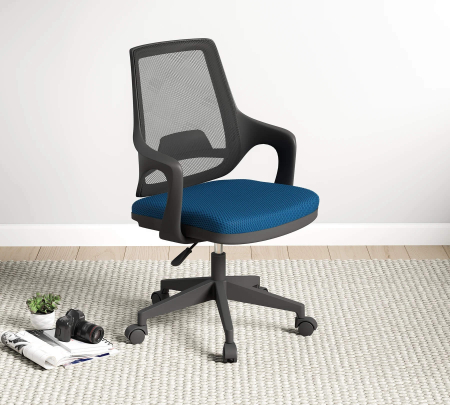 Scaun ergonomic Flex albastru pentru camera copii, cu roți și spătar ventilat [2]