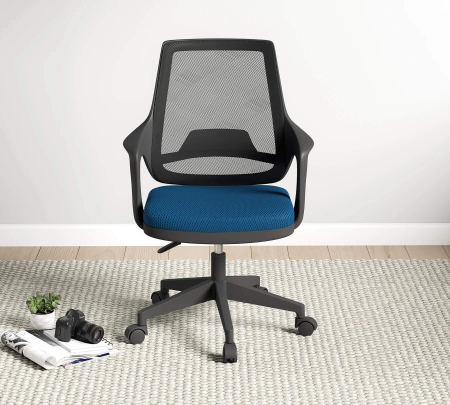 Scaun ergonomic Flex albastru pentru camera copii, cu roți și spătar ventilat [1]