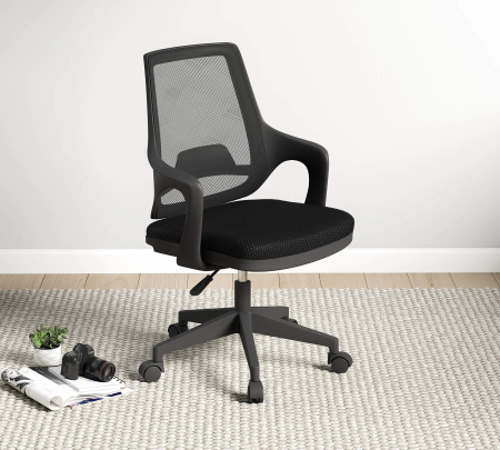 Scaun ergonomic Flex negru pentru camera copii, cu roți și spătar ventilat [1]