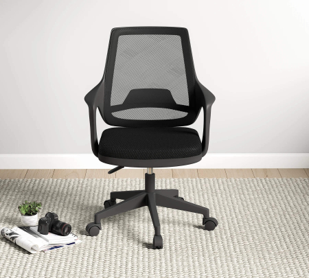 Scaun ergonomic Flex negru pentru camera copii, cu roți și spătar ventilat [2]