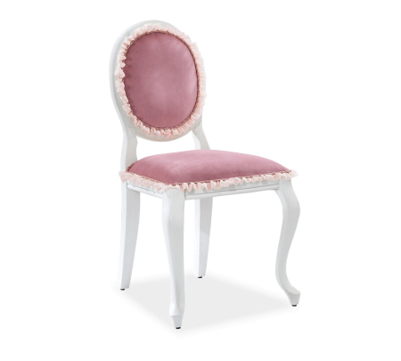 Scaune copii - Scaun pentru copii, tapitat cu stofa cu picioare din lemn Dream Pink