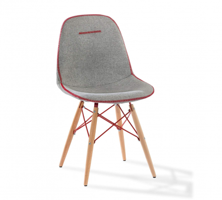 Scaun pentru copii, tapitat cu stofa cu picioare din lemn Quatro Chair Grey [0]