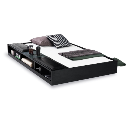 Paturi pentru adolescenti - Sertar pat multifunctional Colectia Dark Metal 90x190 cm