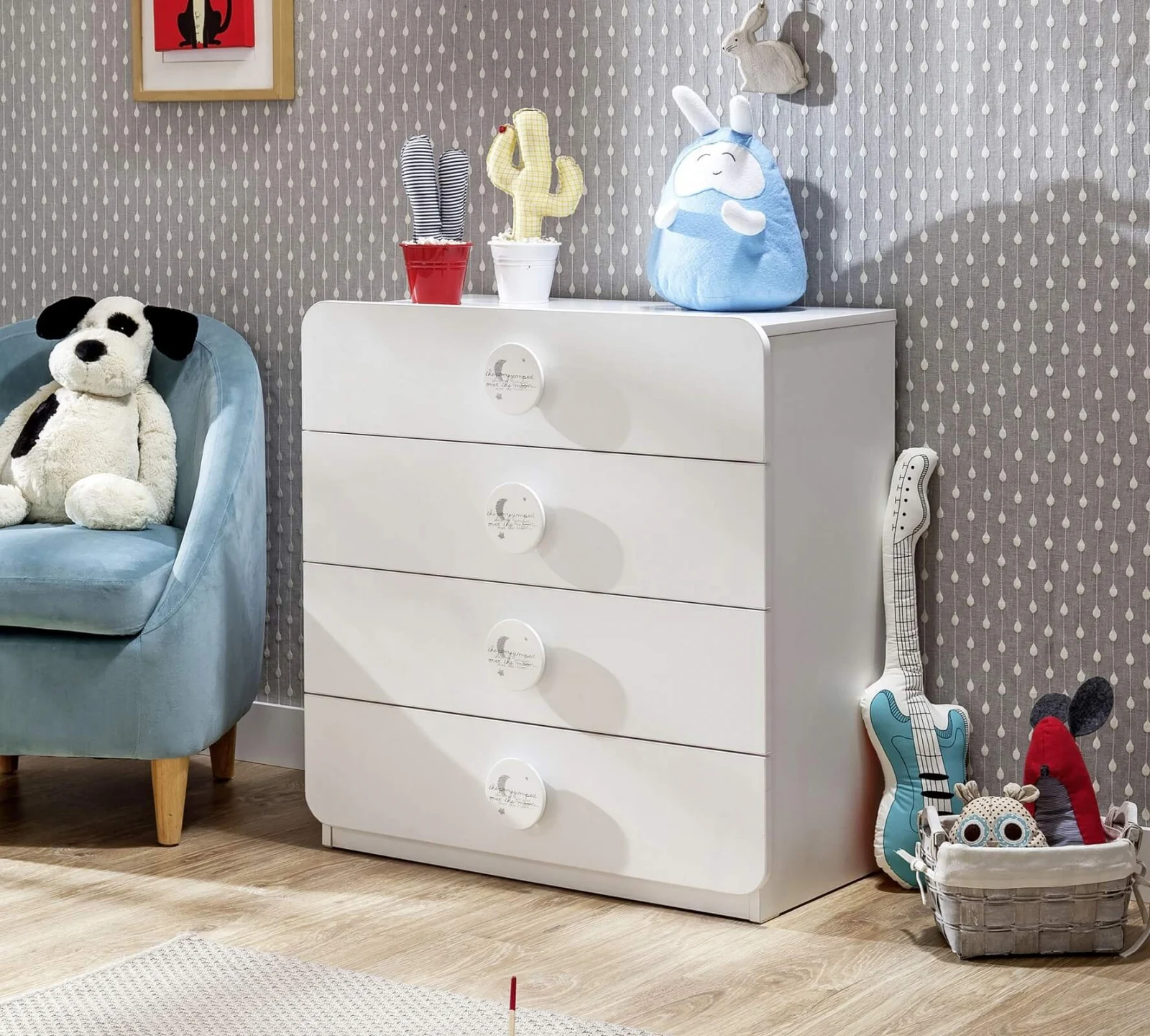 Set mobilier camera bebelus Cotton Baby, 3 piese – pat transformer, dulap 3 usi si comoda [9]