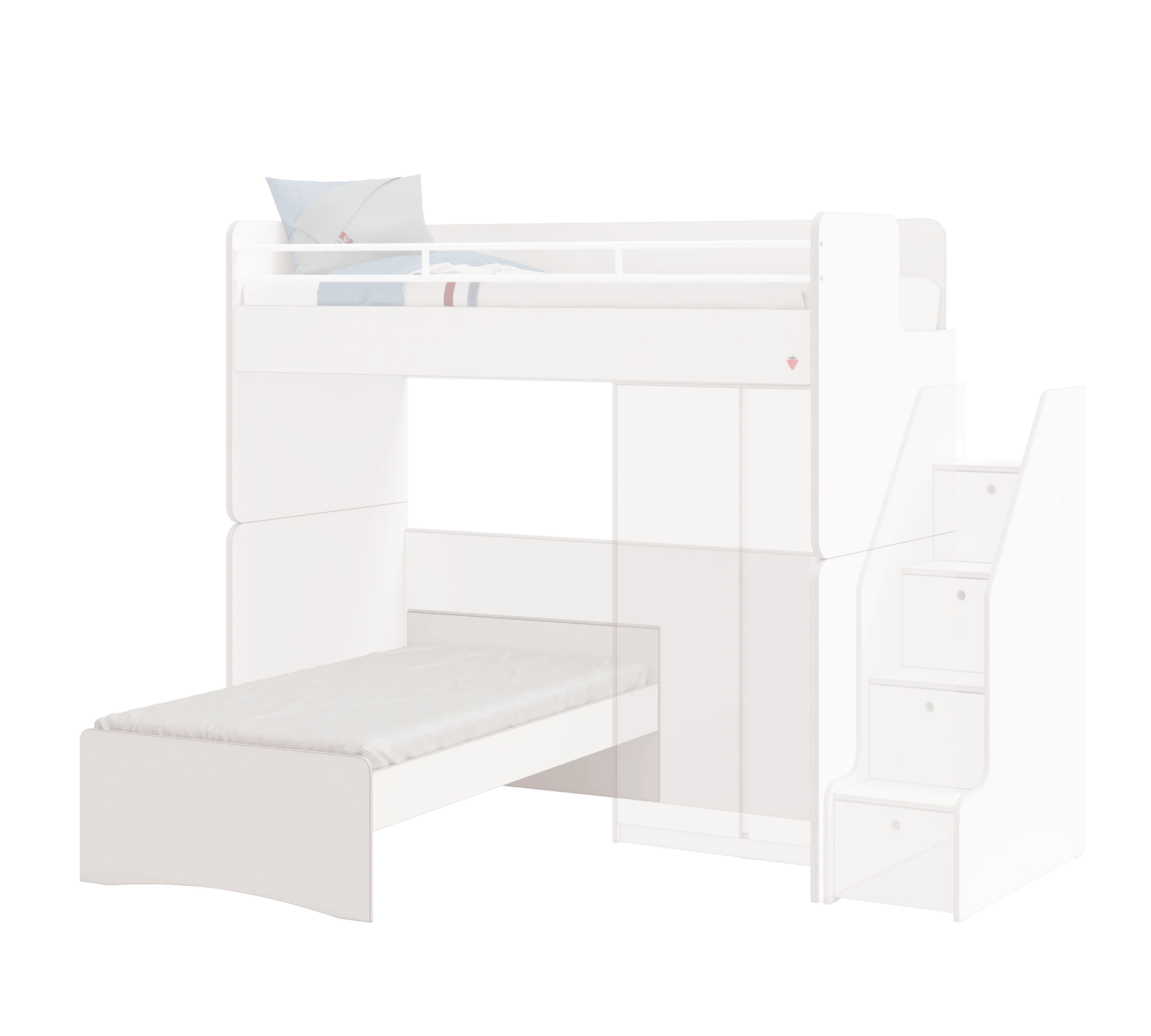 Colectia Studio - Pat Studio White pentru copii (90x200 cm)- partea de sus