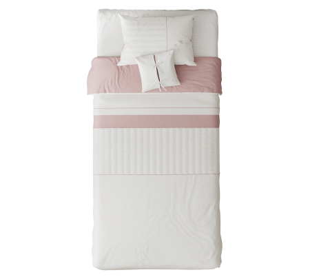 Set pentru pat copii Rossy 175x235 cm – crem cu roz pudrat, design elegant [1]