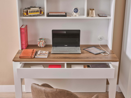 Unitate birou cu rafturi si port USB, 120x26x103 cm, colecția Lucia [3]