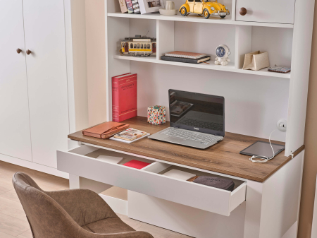 Unitate birou cu rafturi si port USB, 120x26x103 cm, colecția Lucia [4]