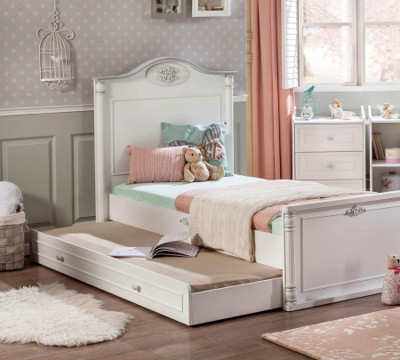 Patut transformabil pentru bebe Romantic Baby White, 180 x 80 cm [4]