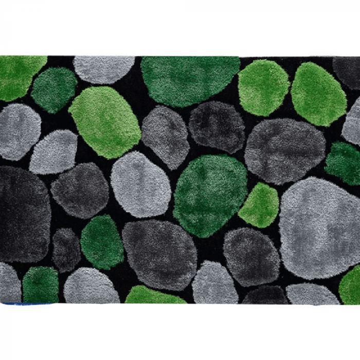 Covor 100x140 cm, verde/gri/negru, PEBBLE TYP 1 [1]