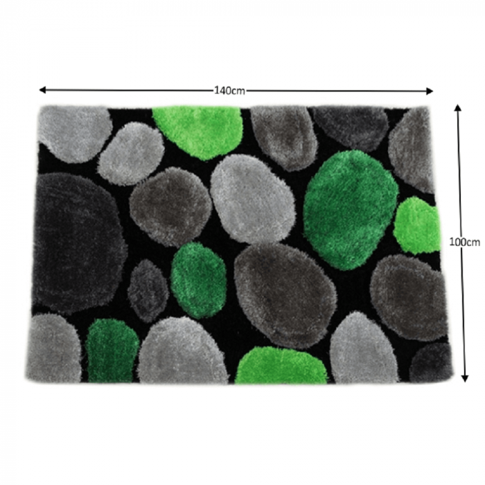 Covor 100x140 cm, verde/gri/negru, PEBBLE TYP 1 [7]