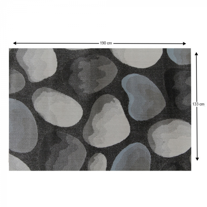 Covor 133x190 cm, maro/gri/model pietre, MENGA [2]
