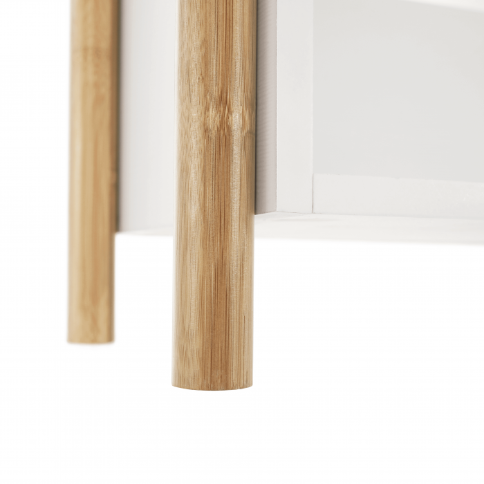 Etajera cu 4 rafturi, bambus natural / alb, BALTIKA TYPE 3 [9]
