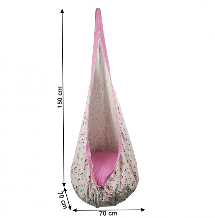 Fotoliu balansoar suspendat, roz/model flamingo, SIESTA TYP 2 [7]