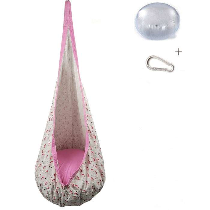 Fotoliu balansoar suspendat, roz/model flamingo, SIESTA TYP 2 [6]