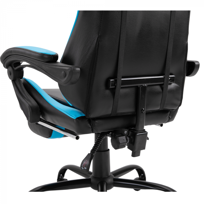 Fotoliu birou/gaming cu suport pentru picioare, negru/albastru, TARUN [9]