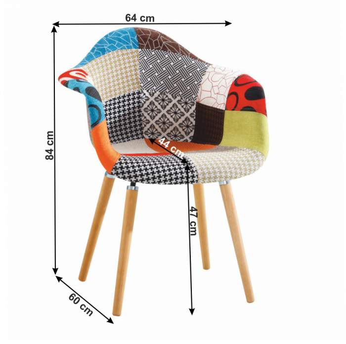 Fotoliu de design, material textil mozaic/fag, KADIR NEW TIP 1 [2]