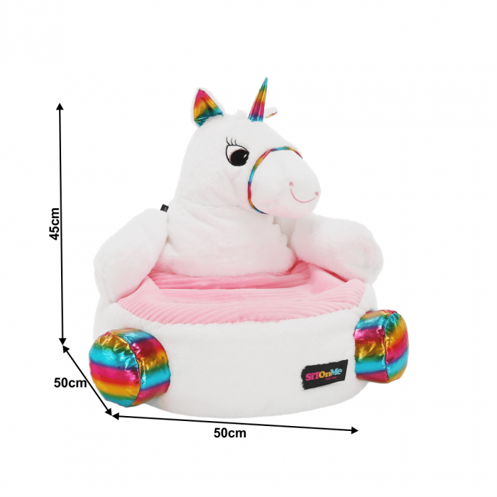 Fotoliu tip sac unicorn, alb/roz/amestec de culori, BUFEL [4]