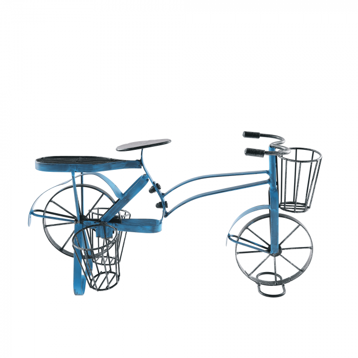 Ghiveci RETRO in forma de bicicleta, negru / albastru, ALBO [5]