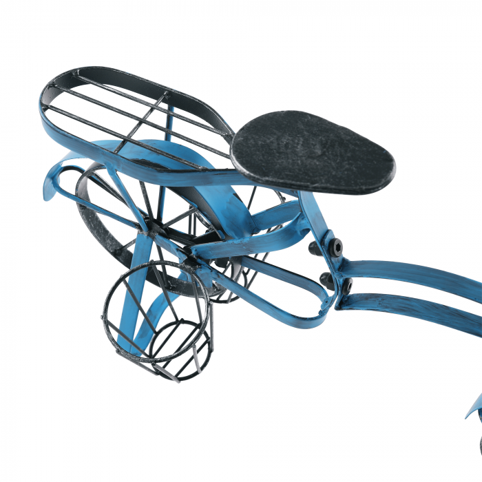 Ghiveci RETRO in forma de bicicleta, negru / albastru, ALBO [4]