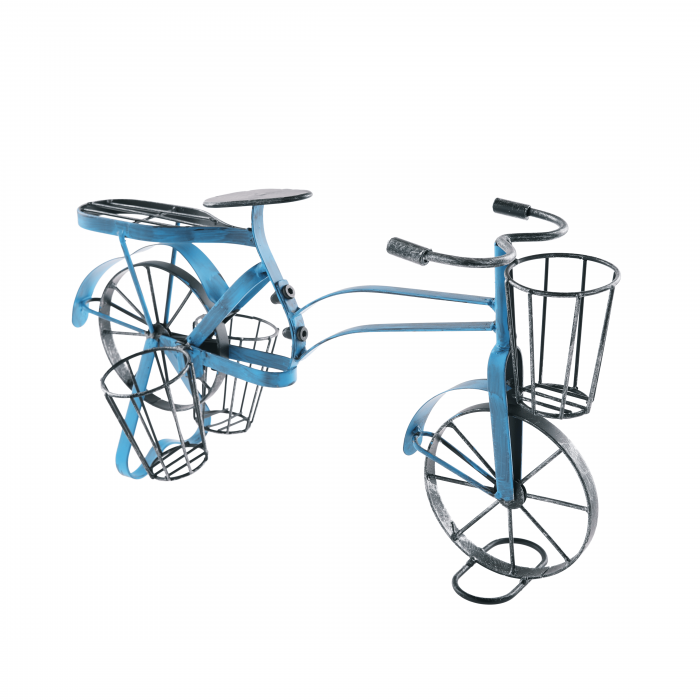 Ghiveci RETRO in forma de bicicleta, negru / albastru, ALBO [6]