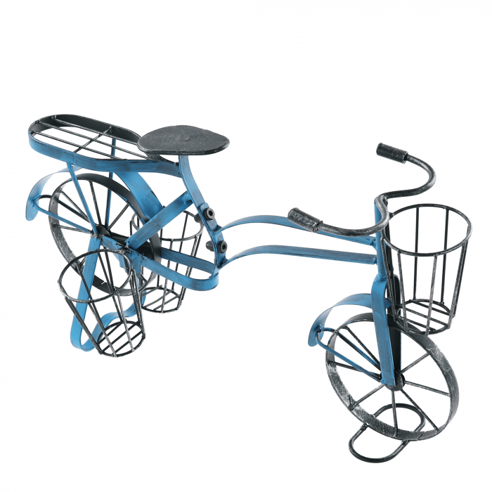 Ghiveci RETRO in forma de bicicleta, negru / albastru, ALBO [1]